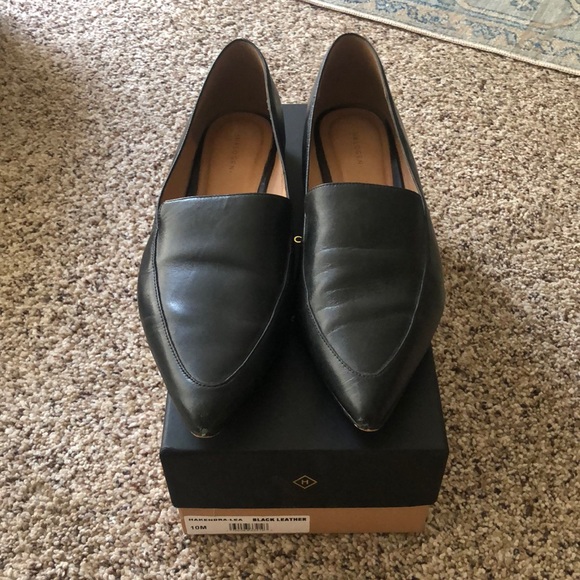 Halogen black leather loafers